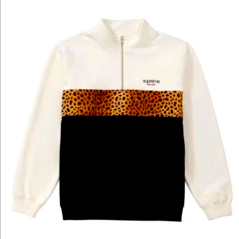 Supreme Leopard Panel Half Zip